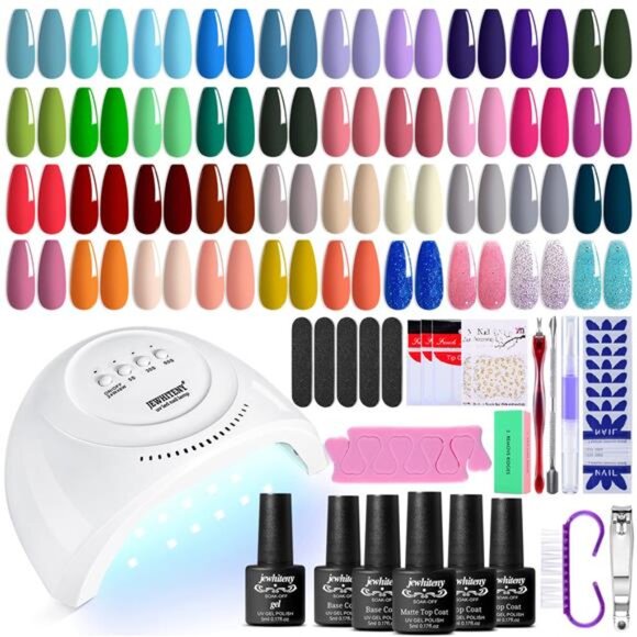 45PCS Gel Nail Polish Kit with U V Light 120W LED Nail Lamp 40 Colors